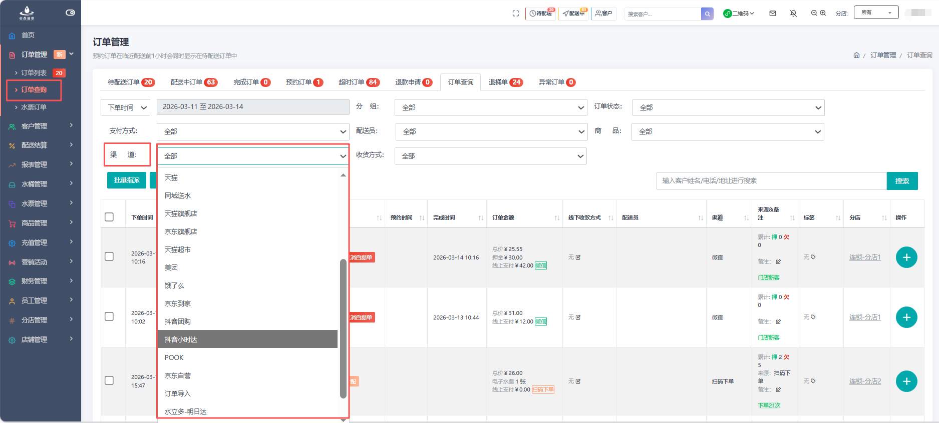 e点送水软件 - 全渠道订单中心：一个系统，聚合管理所有平台订单